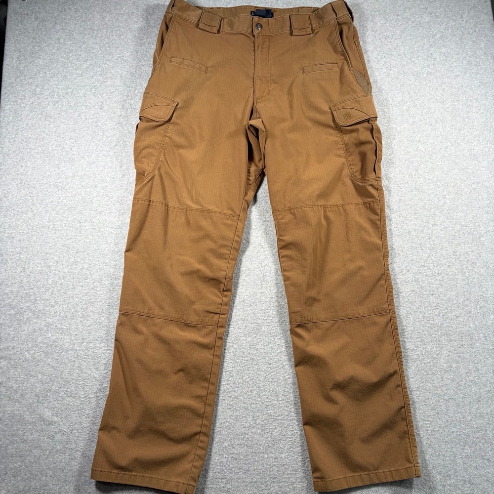 5.11 Tactical Cargo Pants Mens 36x34 (Fits 36x32) Brown Ripstop Work Trousers